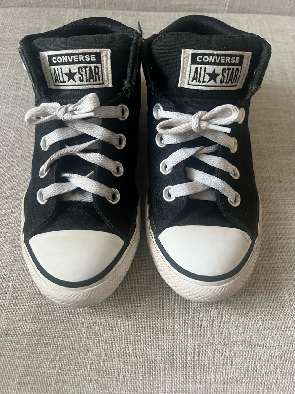 Converse Black/White Camo Sneakers, boys/kids 1, mid top streetwear school